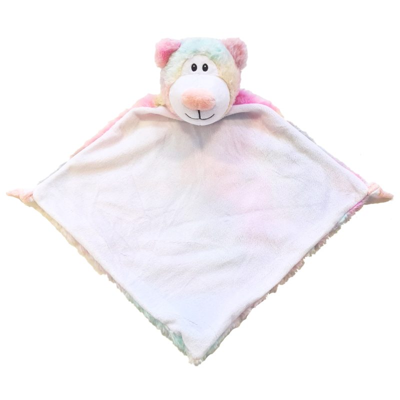 Embroidered Pastel Bear Blankie Comforts Cubbies
