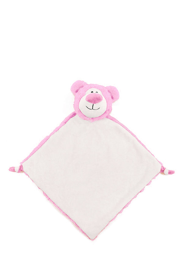 Embroidered Pink Bear Blankie Comforts Cubbies