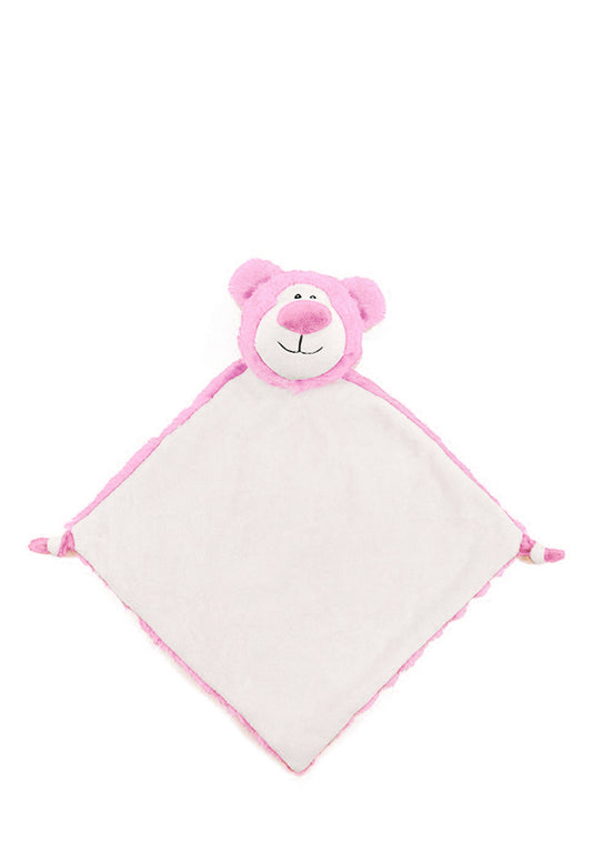 Embroidered Pink Bear Blankie Comforts Cubbies