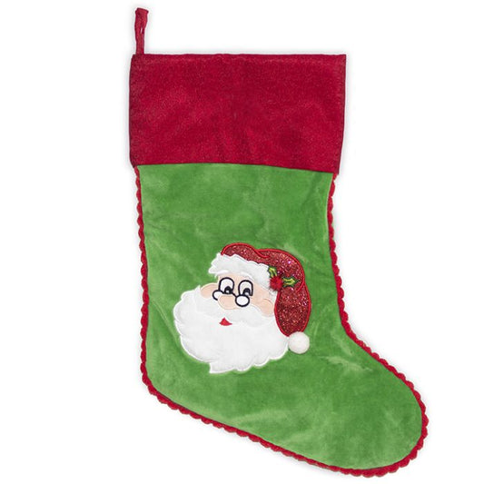 Green Santa Stocking with your kids name on